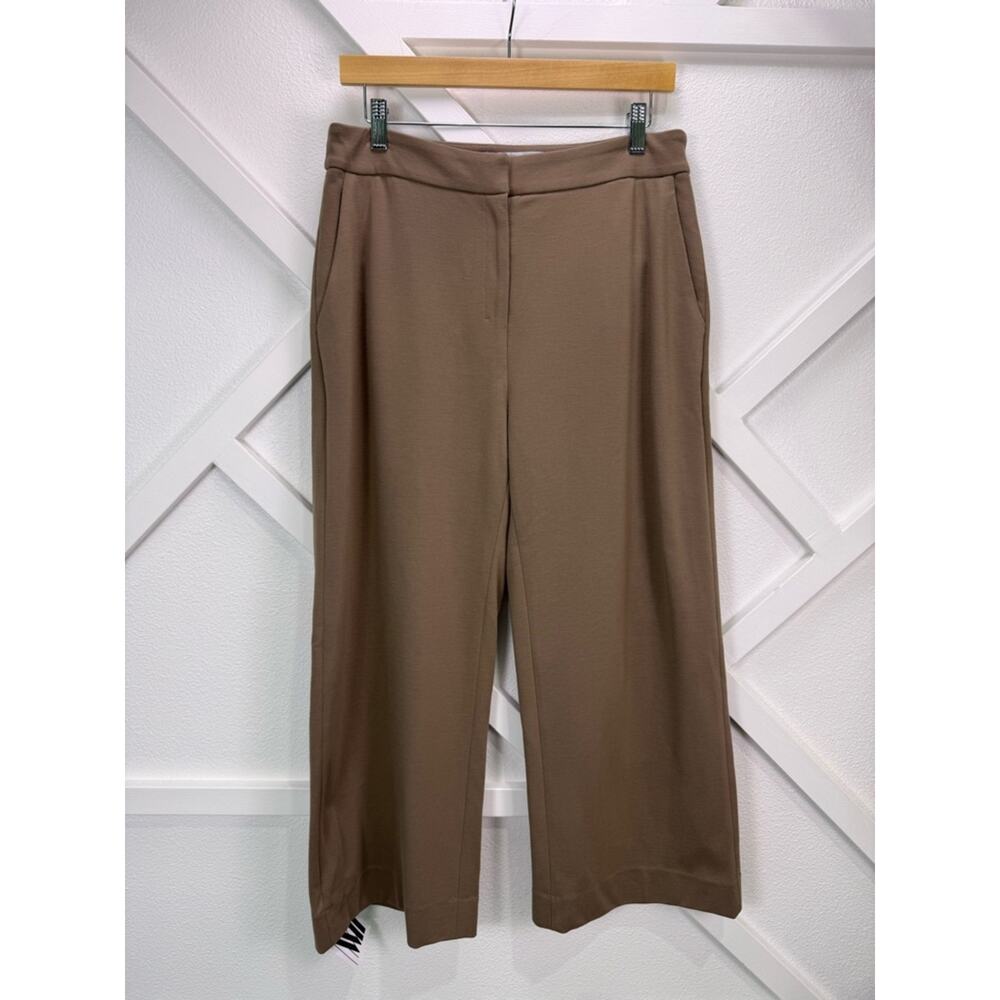 NWT MM LaFleur Pippa Pant Cropped Wide Leg Stretch Russet Tan Brown Size 12 - Picture 2 of 14